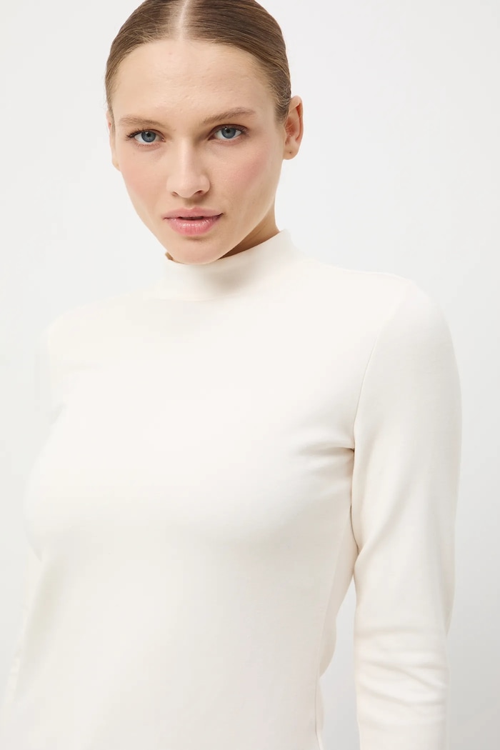 Longsleeve damski gładki beżowy RW25-BUD700
