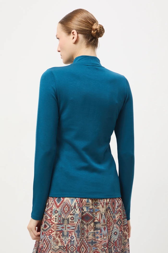 Odzież Longsleeve damski gładki RW25-BUD700 turkusowy