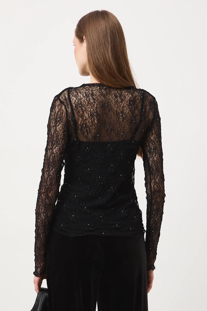Odzież Longsleeve damski koronkowy RW25-BUDB00 czarny