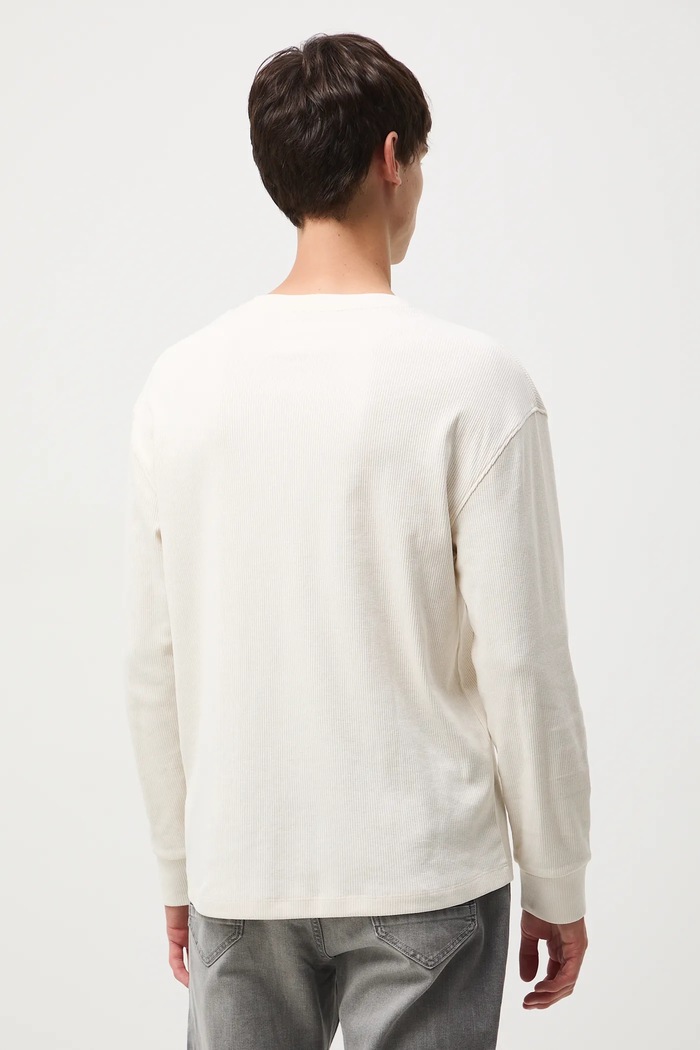 Odzież Longsleeve męski prążkowany RW25-BUM050 beżowy