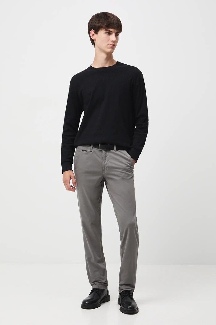 Longsleeve męski prążkowany RW25-BUM050 czarny RW25