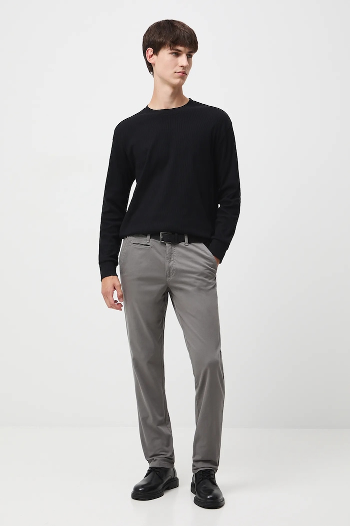 Longsleeve męski prążkowany RW25-BUM050 czarny RW25