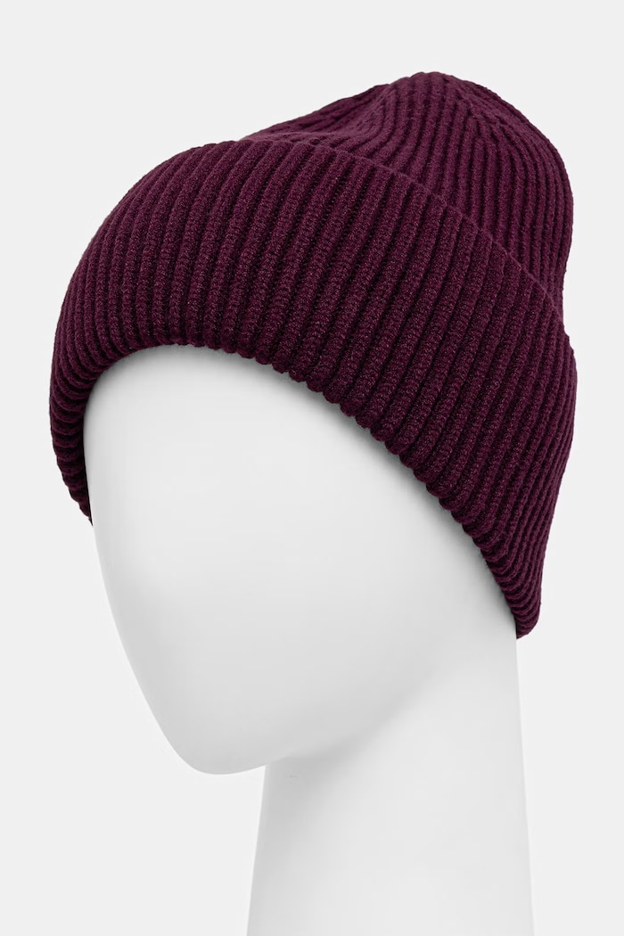 Czapka beanie damska z wiskozą RW25-CDD052 bordowy RW25