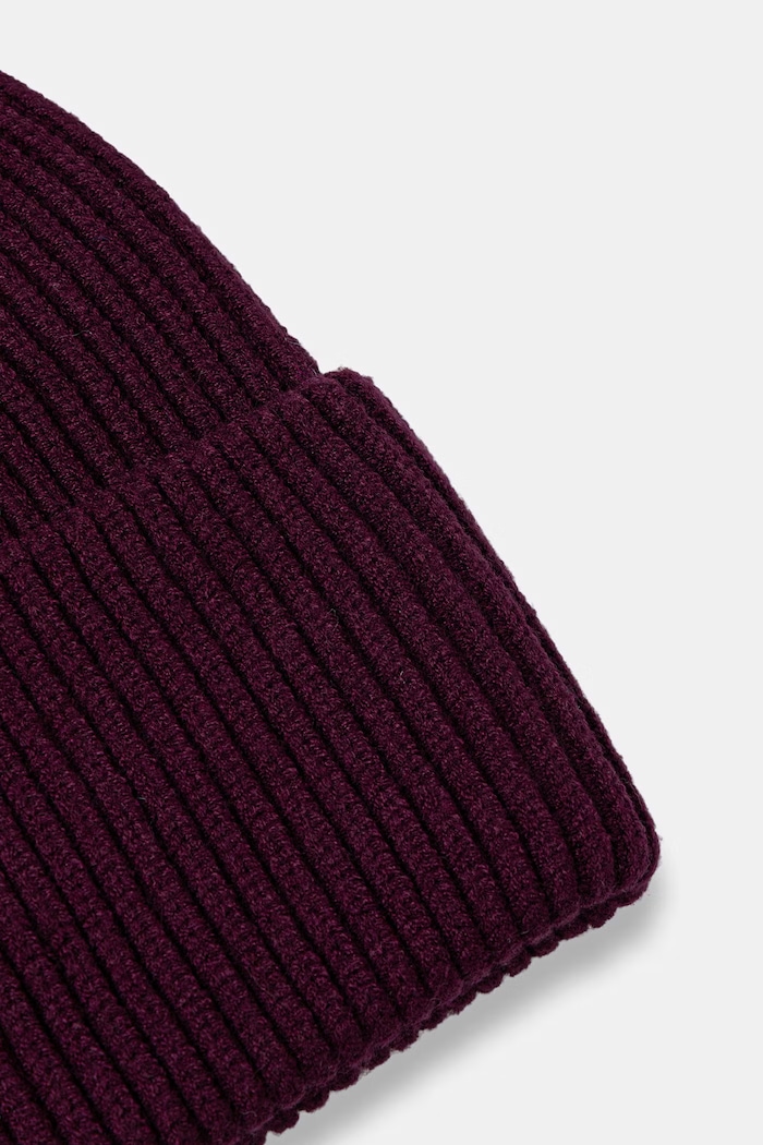 Akcesoria Czapka beanie damska z wiskozą RW25-CDD052 bordowy