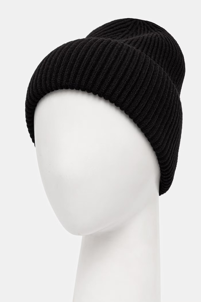 Czapka beanie damska z wiskozą RW25-CDD052 czarny RW25