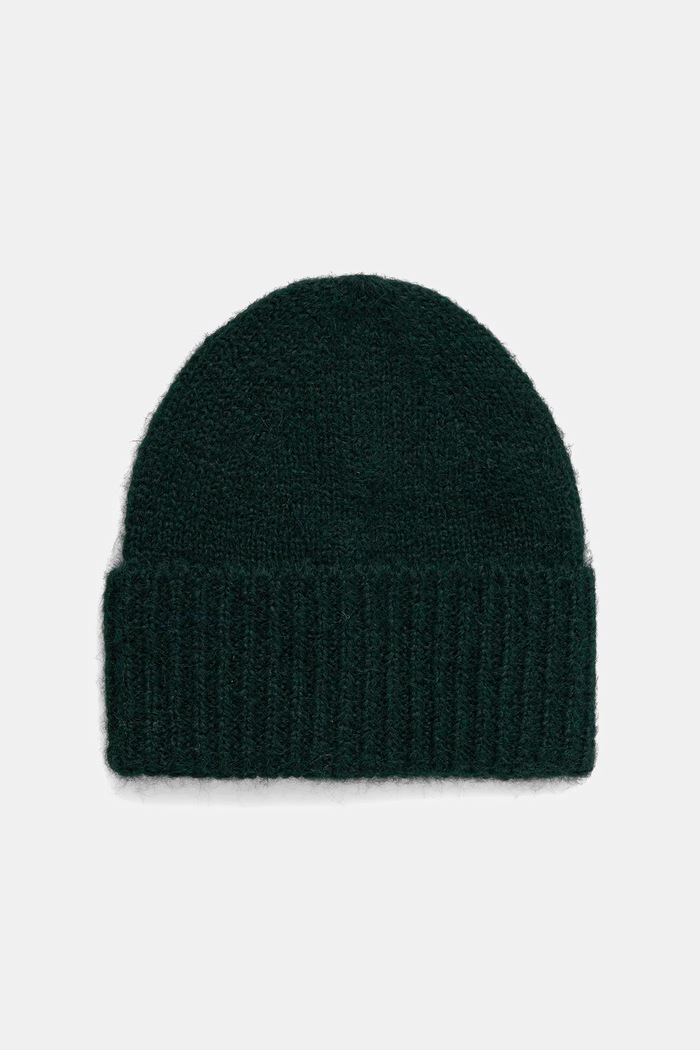 Czapka z domieszką wełny damska beanie RW25-CDD071 zielony RW25
