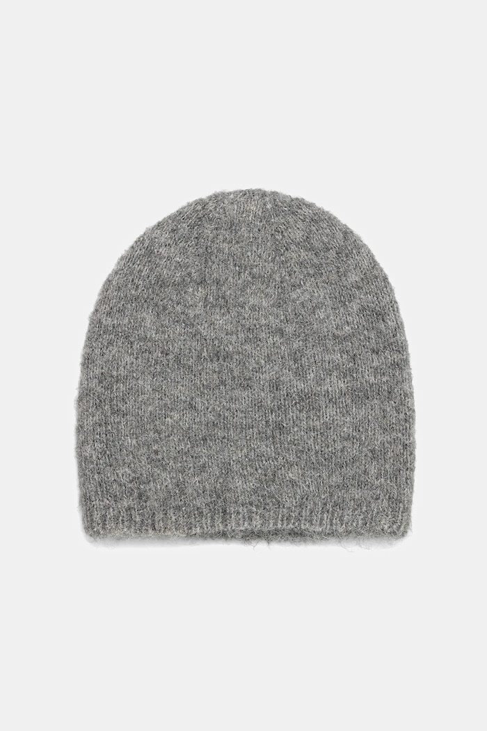 Czapka damska beanie z domieszką wełny owczej i wełny alpaki RW25-CDD501 szary RW25