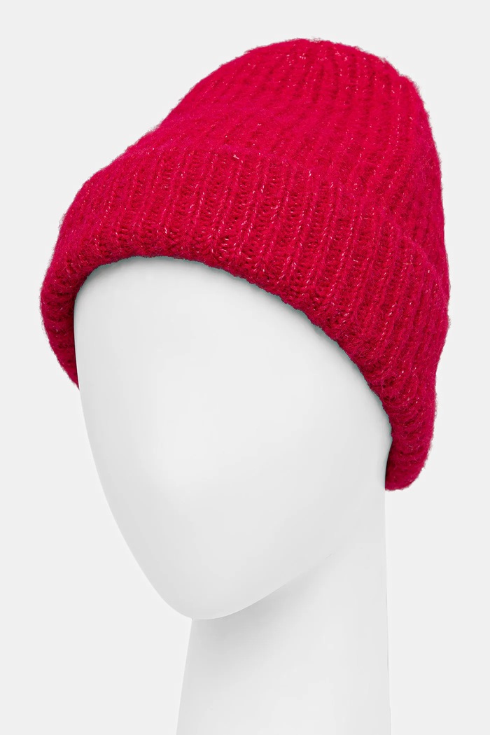 Čiapka beanie s prímesou vlny RW25-CDD705 ružová RW25
