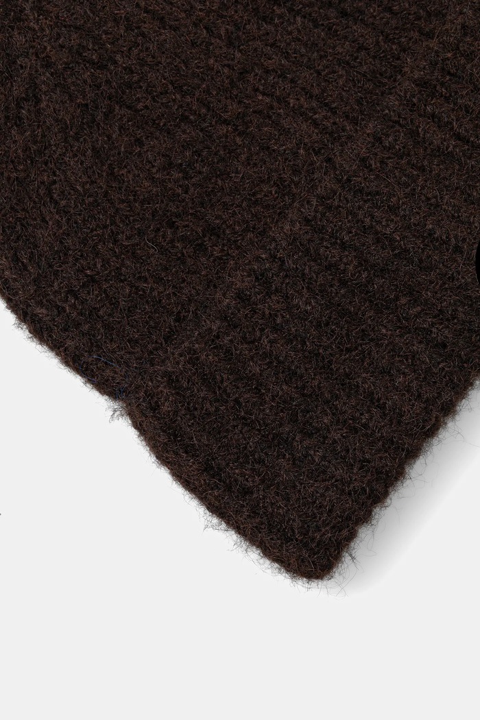 Czapka damska beanie z domieszką wełny RW25-CDD705 brązowy