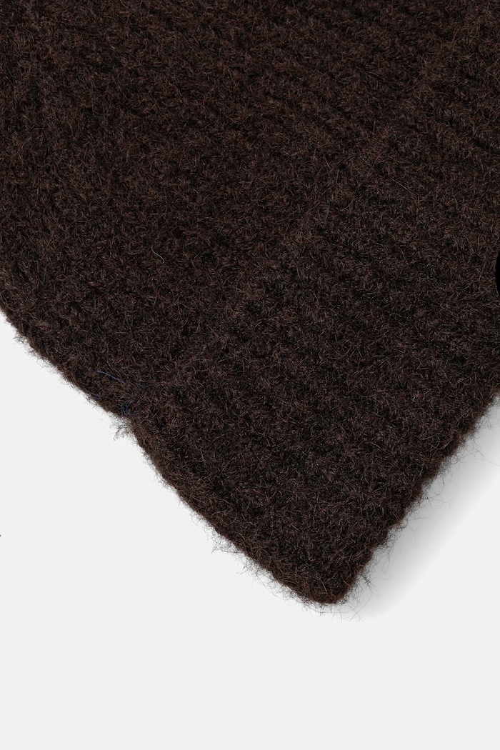 Czapka damska beanie z domieszką wełny RW25-CDD705 brązowy