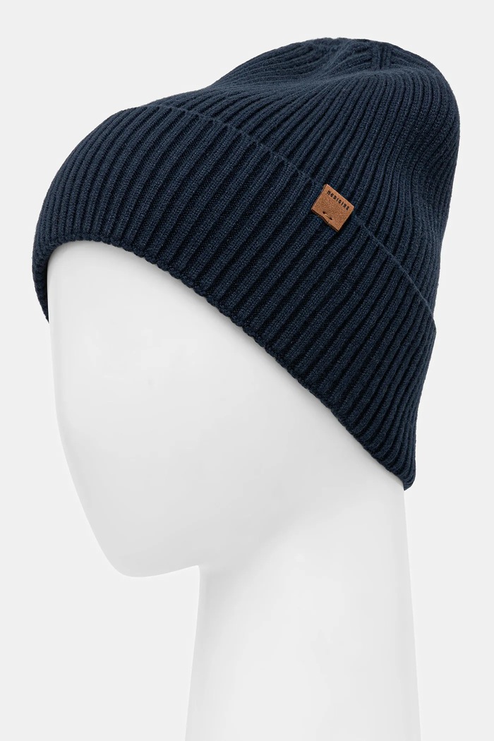 Akcesoria Czapka męska beanie prążkowana RW25-CDM050 granatowy
