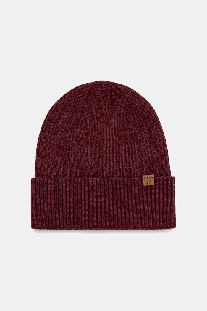Czapka męska beanie prążkowana RW25-CDM050 bordowy RW25