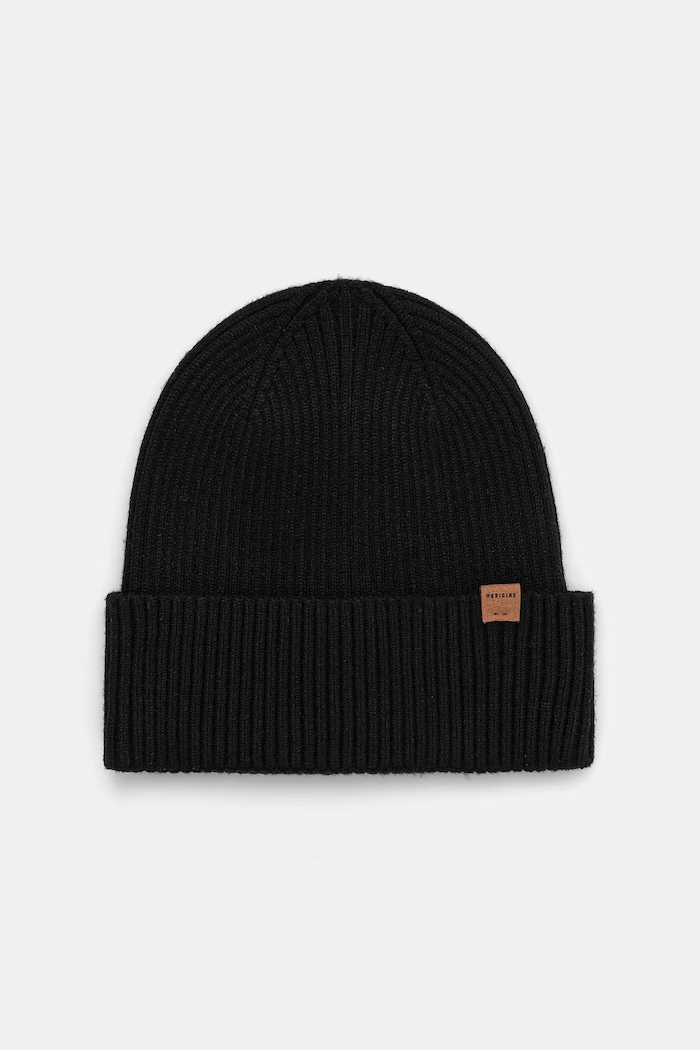 Czapka męska beanie prążkowana pozostałe czarny RW25-CDM050