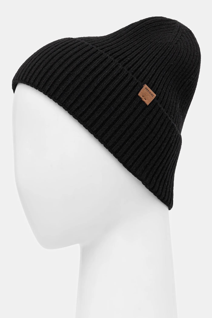 Akcesoria Czapka męska beanie prążkowana RW25-CDM050 czarny