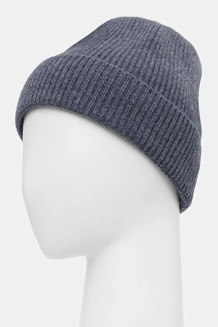 Akcesoria Czapka z wełny merino gładka RW25-CDM700 niebieski