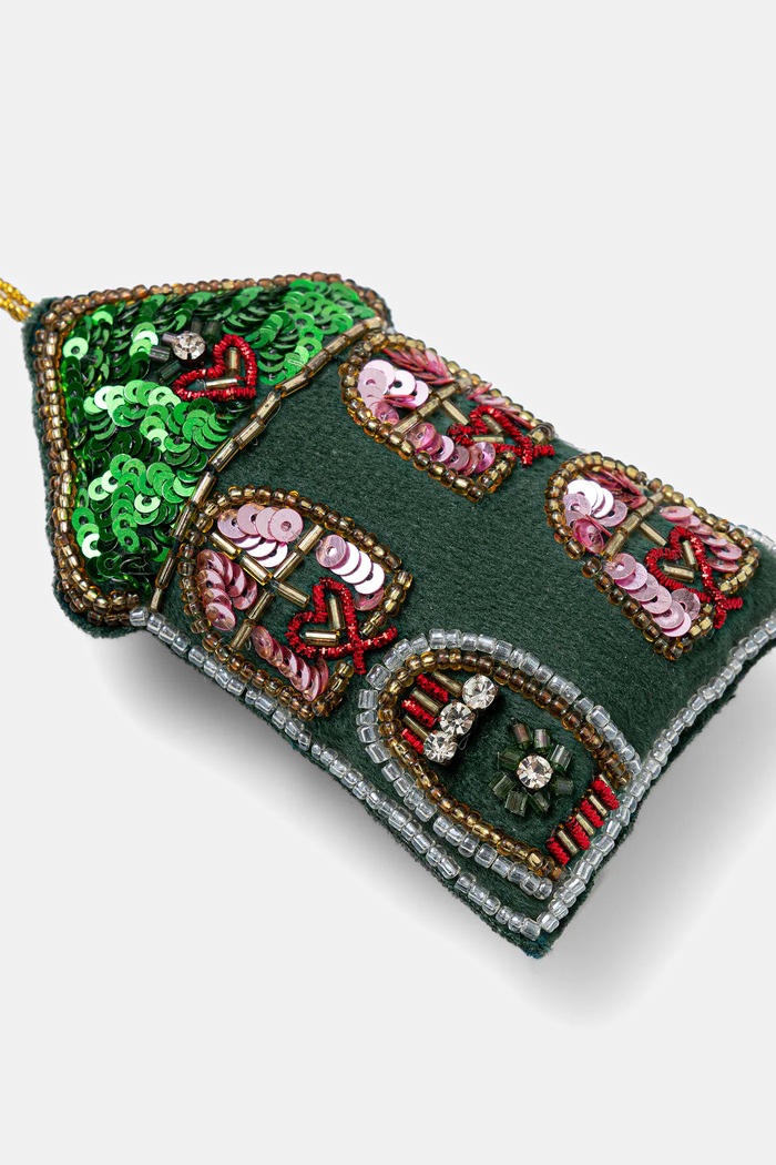 Ozdoba choinkowa handmade - domek zielony RW25-DEU807