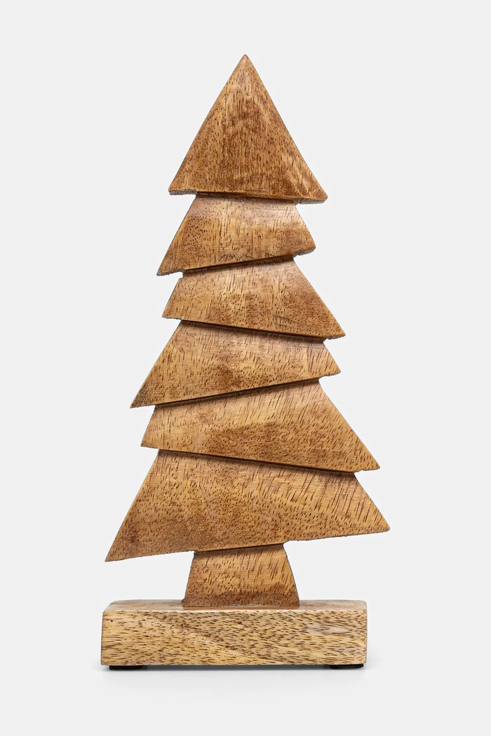 Dekoracja stojąca drewniana - choinka 24 cm brązowy RW25-DEU832