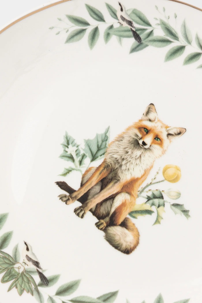 Kuchnia i jadalnia Talerz porcelanowy z ozdobnym wzorem RW25-KBU609 biały