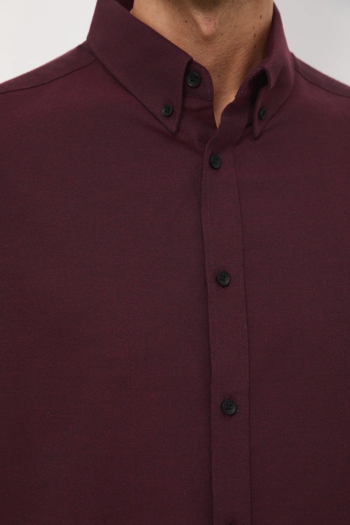 Košile pánská s límcem button-down RW25-KDM093 burgundské