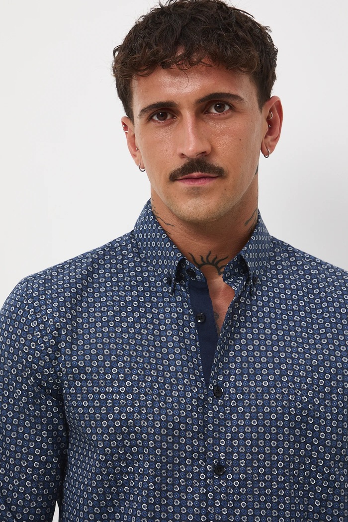 Oblečenie Bavlnená košeľa pánska s golierom button-down RW25-KDM502 viacfarebná