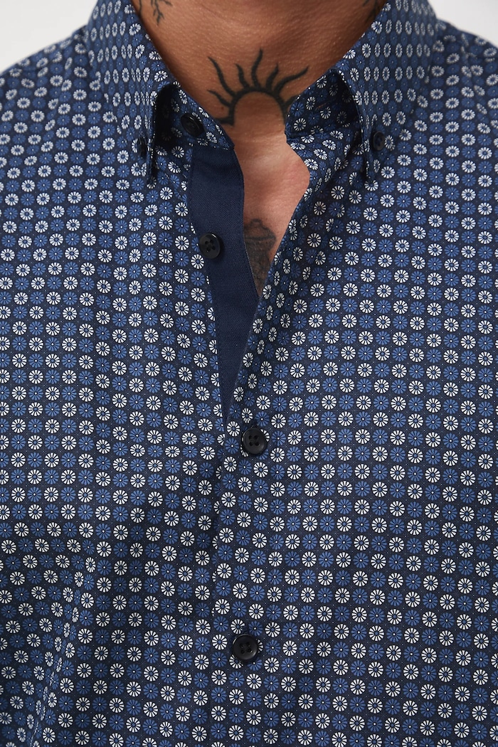 Bavlnená košeľa pánska s golierom button-down viacfarebná RW25-KDM502