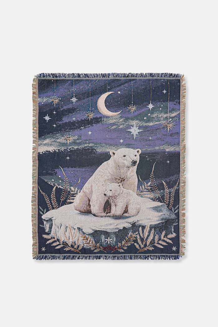 Žakárová deka se vzorem 130 x 180 cm námořnická modř RW25-KOU801