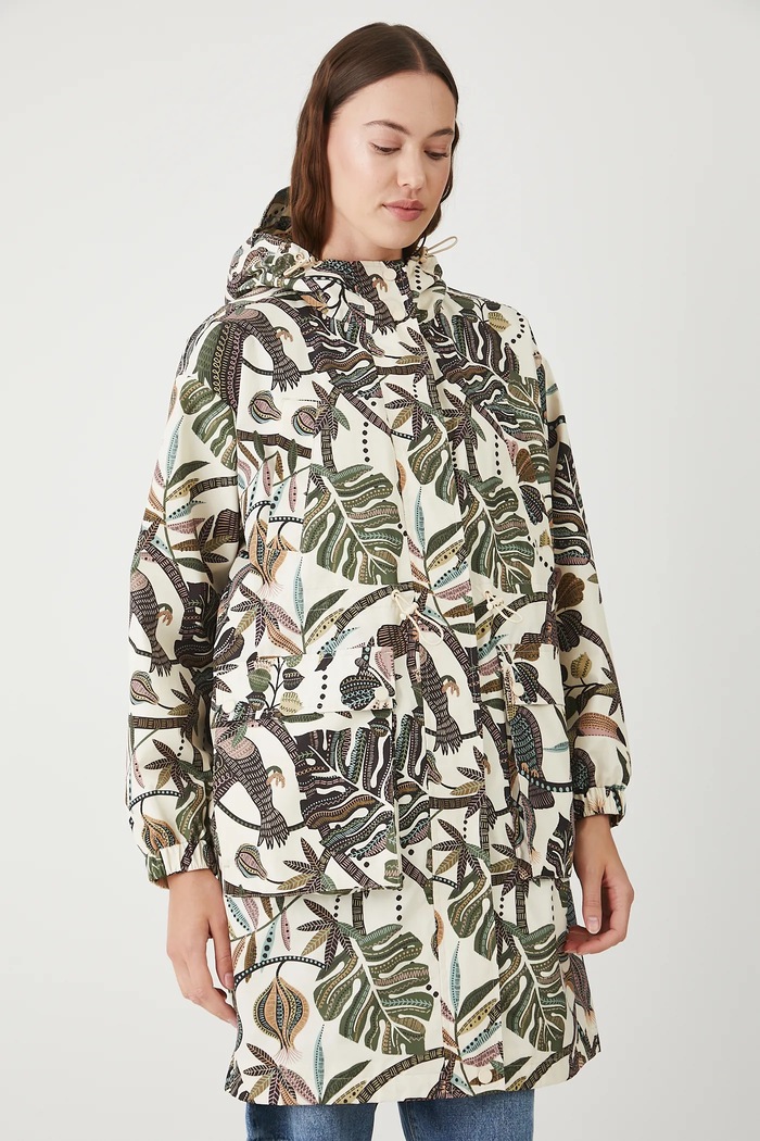 Parka damska oversize wzorzysta RW25-KPD101 multicolor RW25