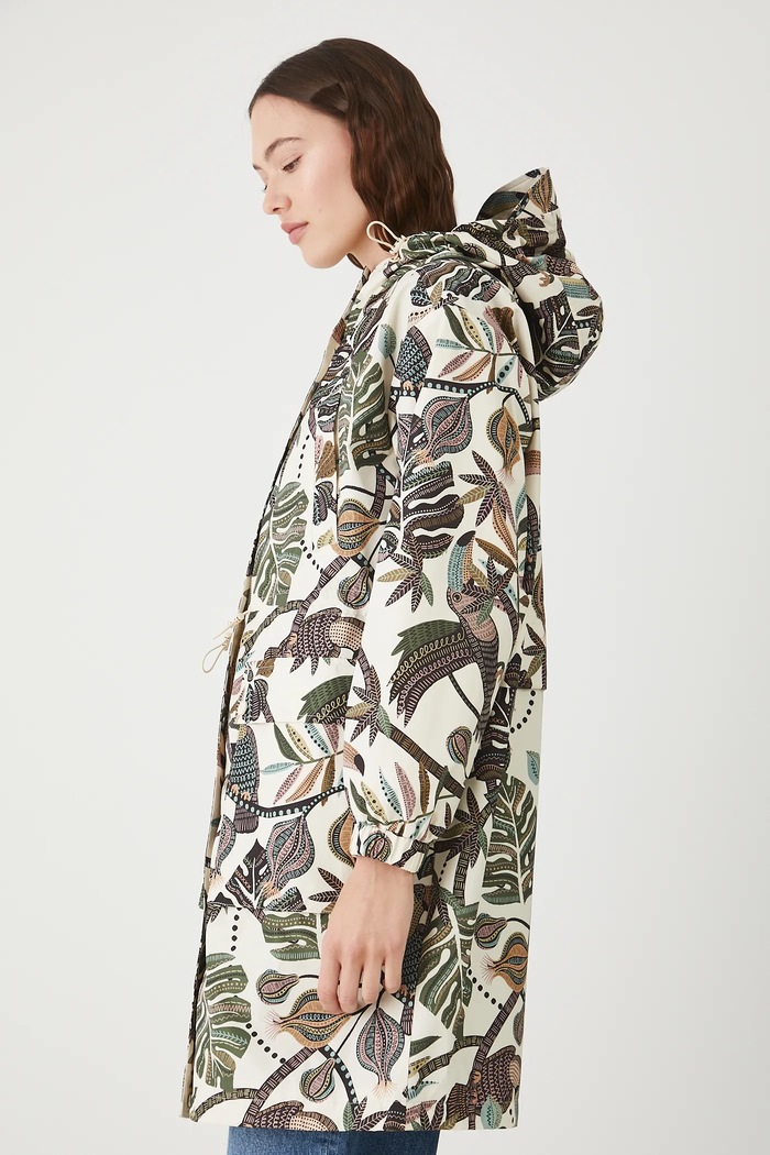 Parka damska oversize wzorzysta multicolor RW25-KPD101