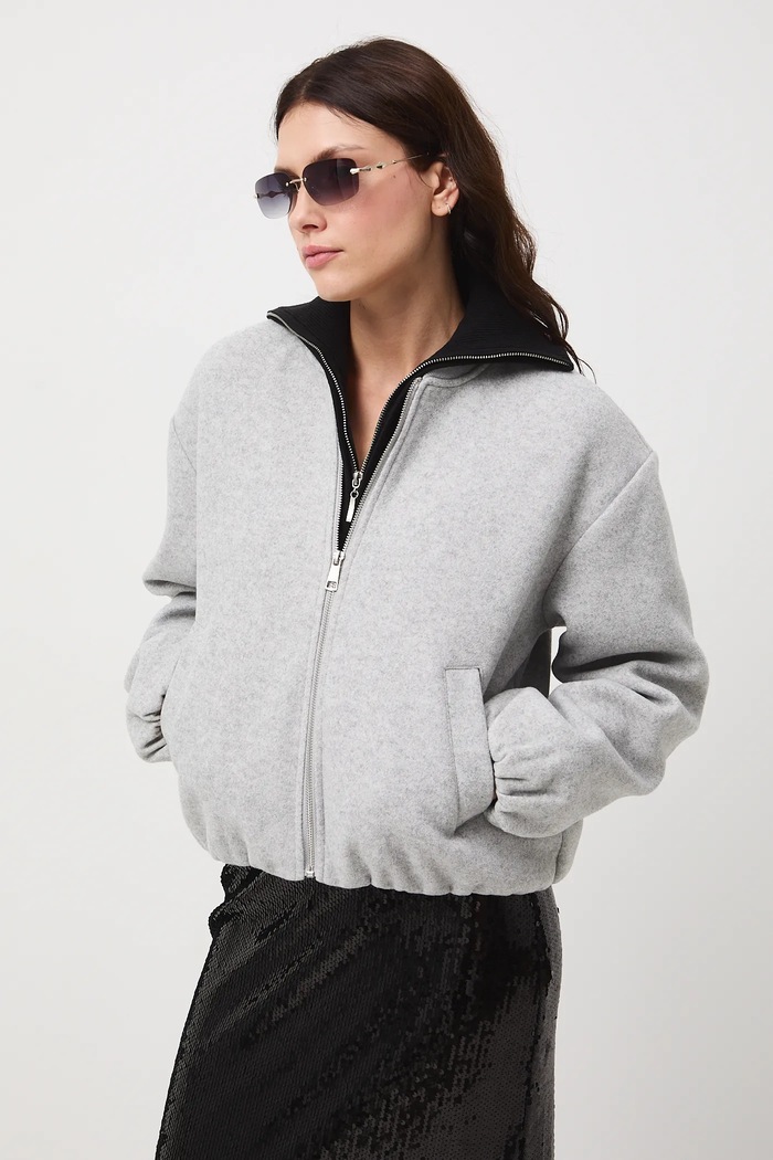 Kurtka bomber damska oversize RW25-KUD506 szary RW25