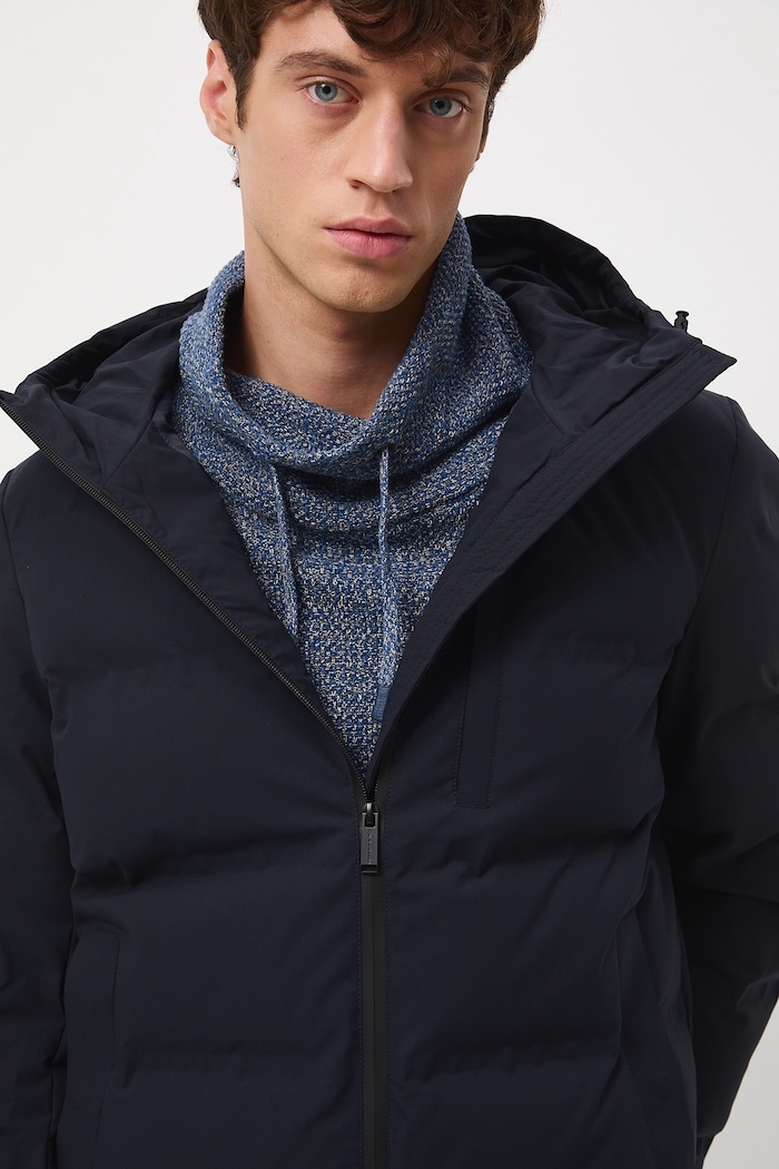 Kurtka puchowa męska pikowana RW25-KUM711 granatowy