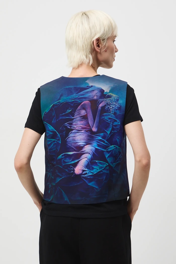 Odzież Kamizelka damska z kolekcji Zdzisław Beksiński x Medicine RW25-KZDA51 multicolor