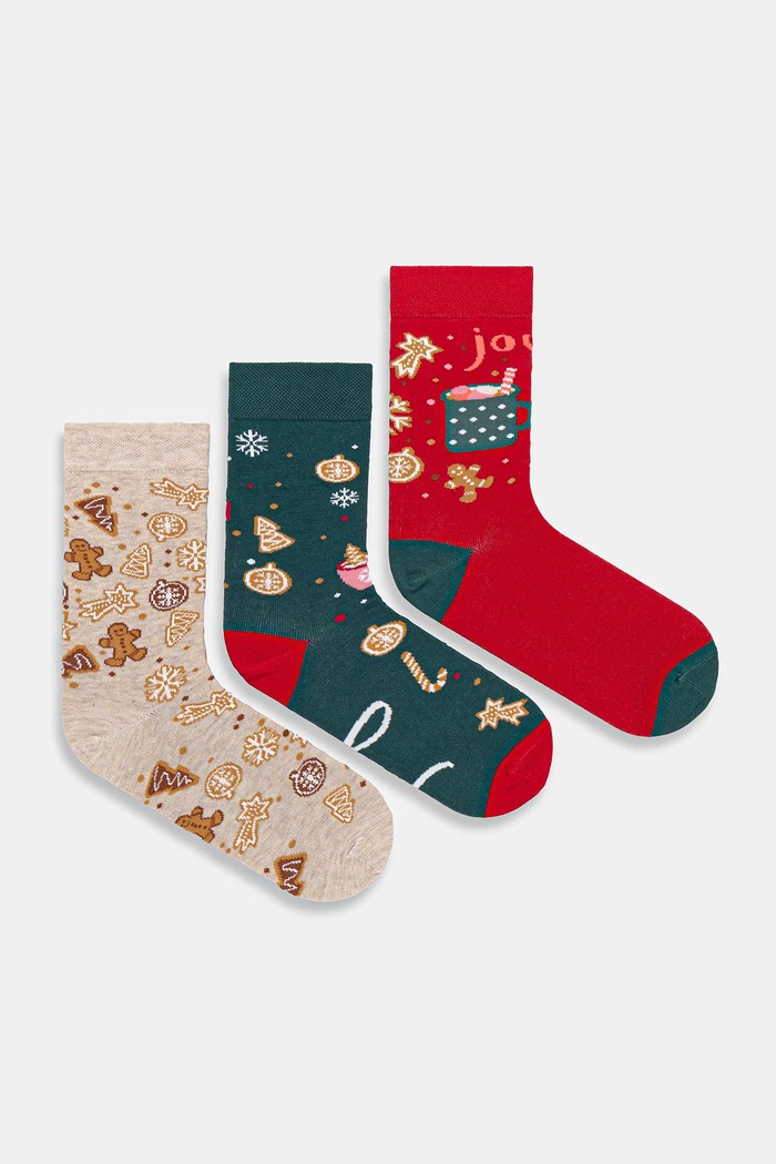 Bavlnené ponožky sviatočné (3-pack) dlhé ponožky viacfarebná RW25-LBDB03