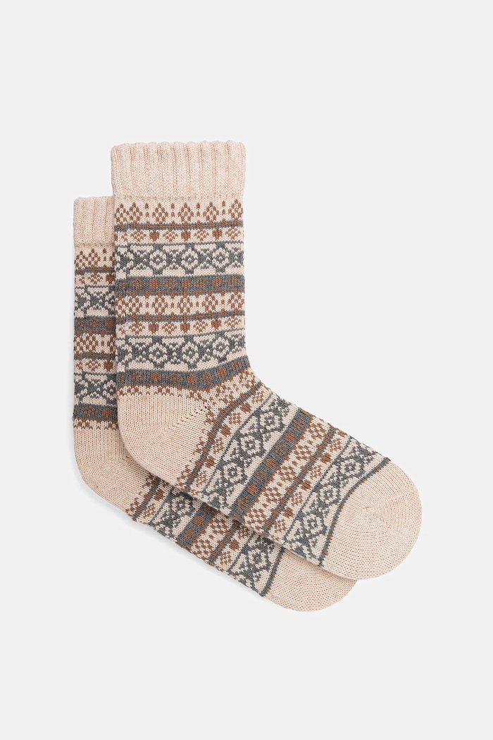 Skarpetki z domieszką wełny damskie wzorzyste multicolor RW25-LGD817