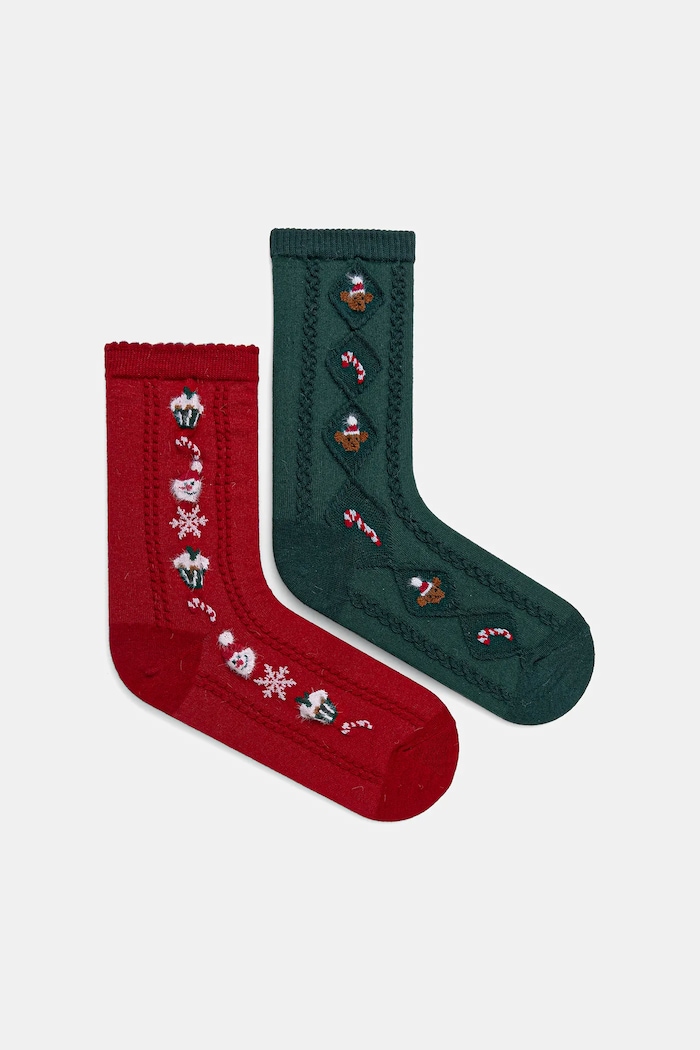 Skarpetki damskie świąteczne (2-pack) skarpetki długie multicolor RW25-LGDA12