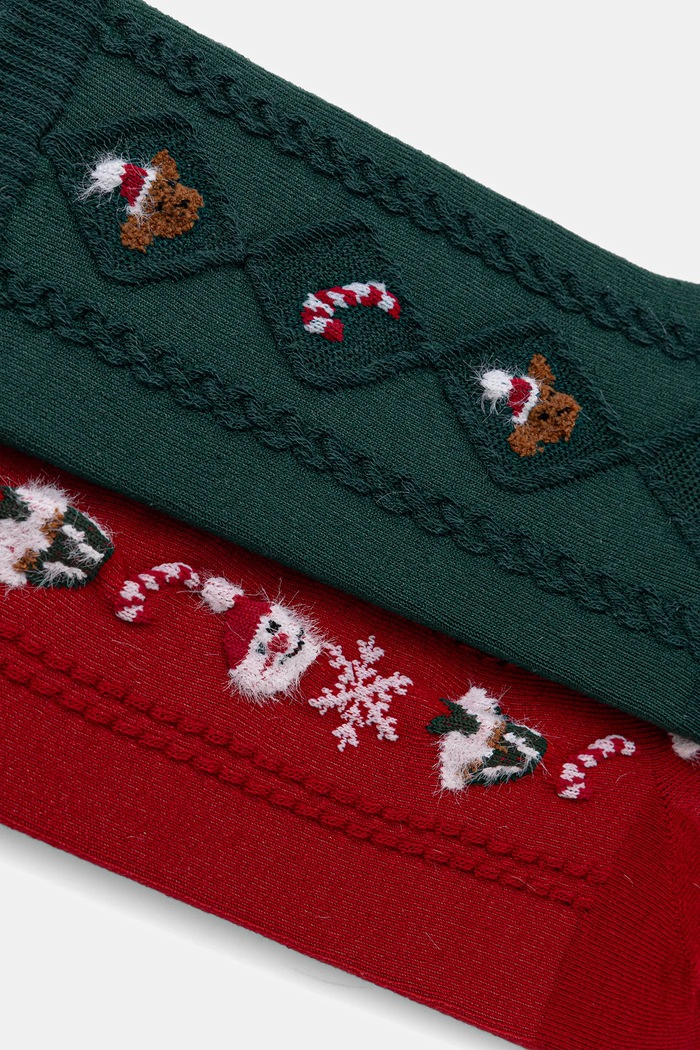Skarpetki damskie świąteczne (2-pack) RW25-LGDA12 multicolor RW25