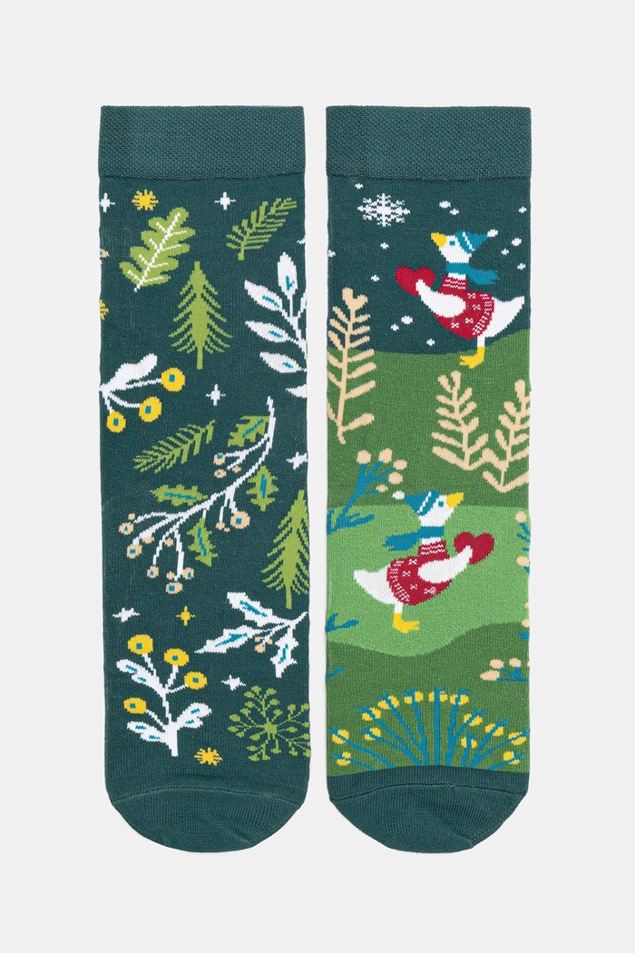 Skarpetki z bawełną damskie wzorzyste (2-pack) multicolor RW25-LGDC00