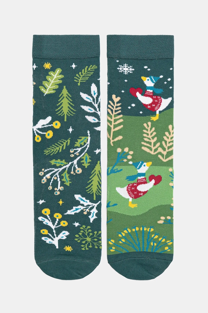 Skarpetki z bawełną damskie wzorzyste (2-pack) multicolor RW25-LGDC00