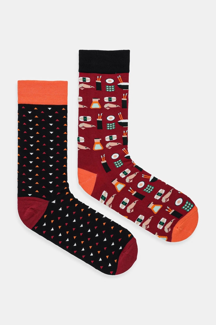Bavlnené ponožky pánske vzorované (2-pack) dlhé ponožky viacfarebná RW25-LGM504