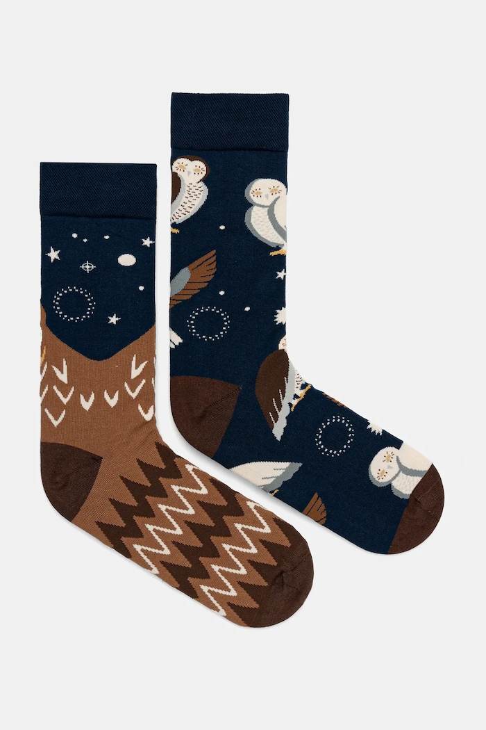 Skarpetki z bawełną męskie w sowy (2-pack) RW25-LGM703 multicolor RW25