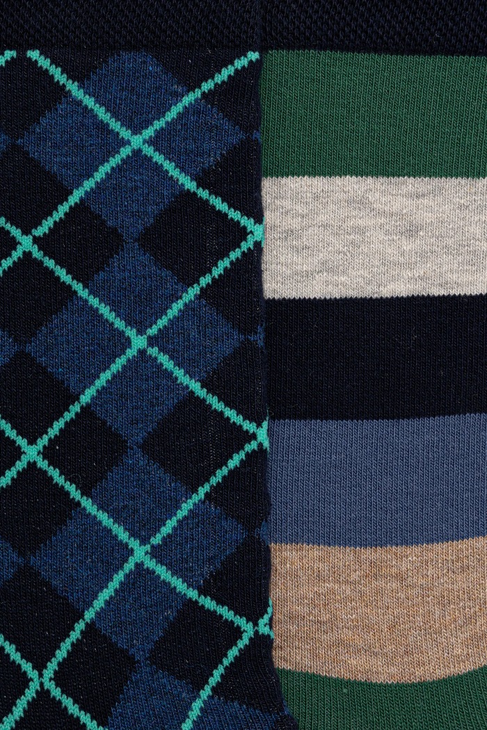 Skarpetki bawełniane męskie wzorzyste (2-pack) RW25-LGM712 multicolor RW25