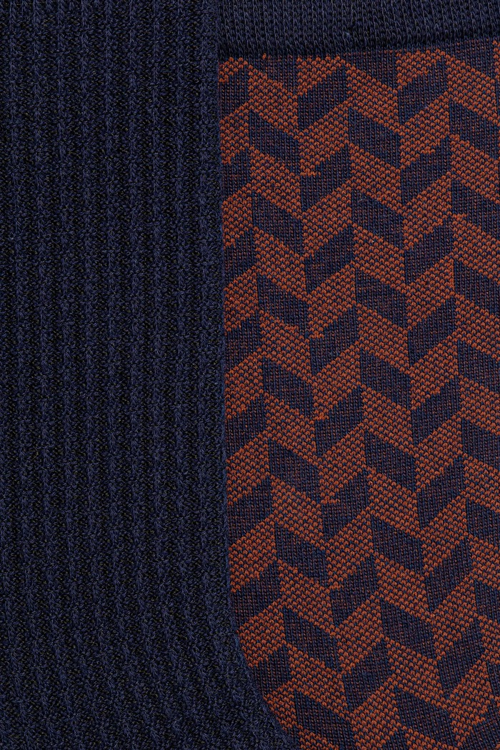 Skarpetki z bawełną męskie z geometrycznym wzorem (2-pack) RW25-LGM808 multicolor RW25