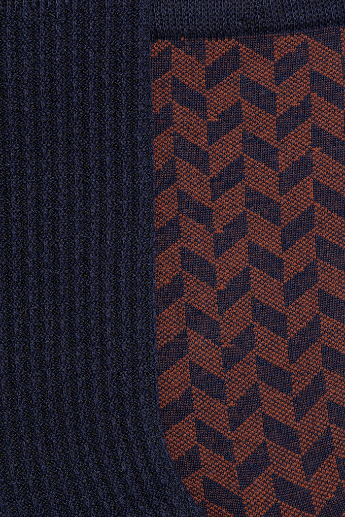 Skarpetki z bawełną męskie z geometrycznym wzorem (2-pack) RW25-LGM808 multicolor RW25