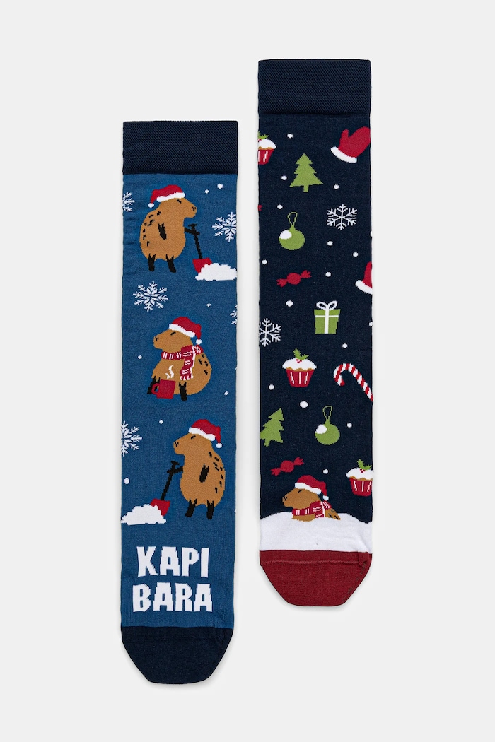 Skarpetki bawełniane męskie świąteczne (2-pack) skarpetki długie multicolor RW25-LGMA04