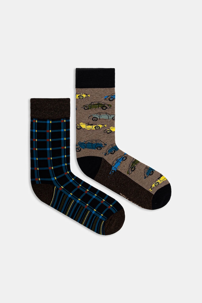 Skarpetki bawełniane męskie wzorzyste (2-pack) skarpetki długie multicolor RW25-LGMB12