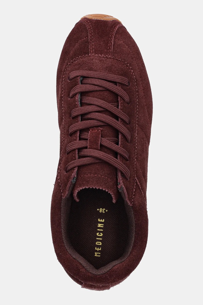 Sneakersy skórzane RW25-OBD311 bordowy