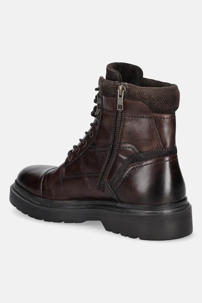 Buty wysokie męskie skórzane brązowy RW25-OBM610
