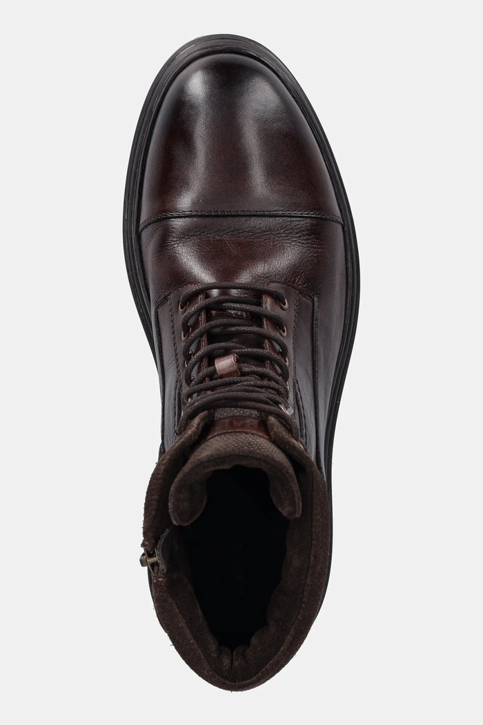 Buty wysokie męskie skórzane RW25-OBM610 brązowy