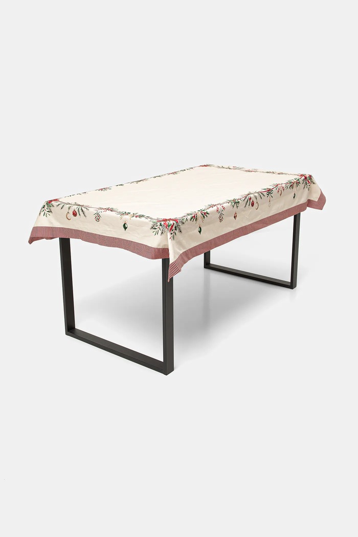 Kuchnia i jadalnia Obrus bawełniany świąteczny 120 x 180 cm RW25-ORU811 beżowy