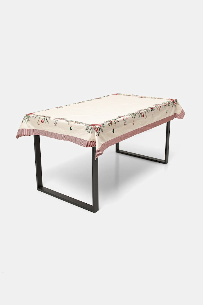 Kuchnia i jadalnia Obrus bawełniany świąteczny 120 x 180 cm RW25-ORU811 beżowy