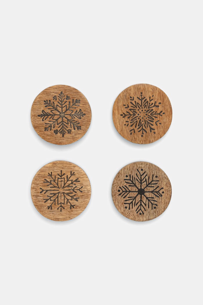 Podkładka pod kubek drewniana (4-pack) brązowy RW25-ORU817